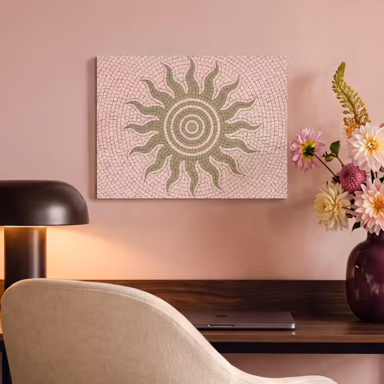 Mozaïek - Zon - Patroon - Klassiek - Roze PET vilt klein -sfeer3