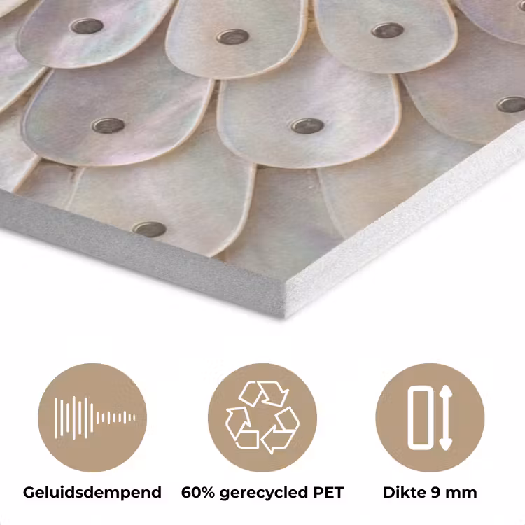 Parelmoer - Patroon - Decoratie - Ambacht - Wit PET vilt klein -closeup_NL
