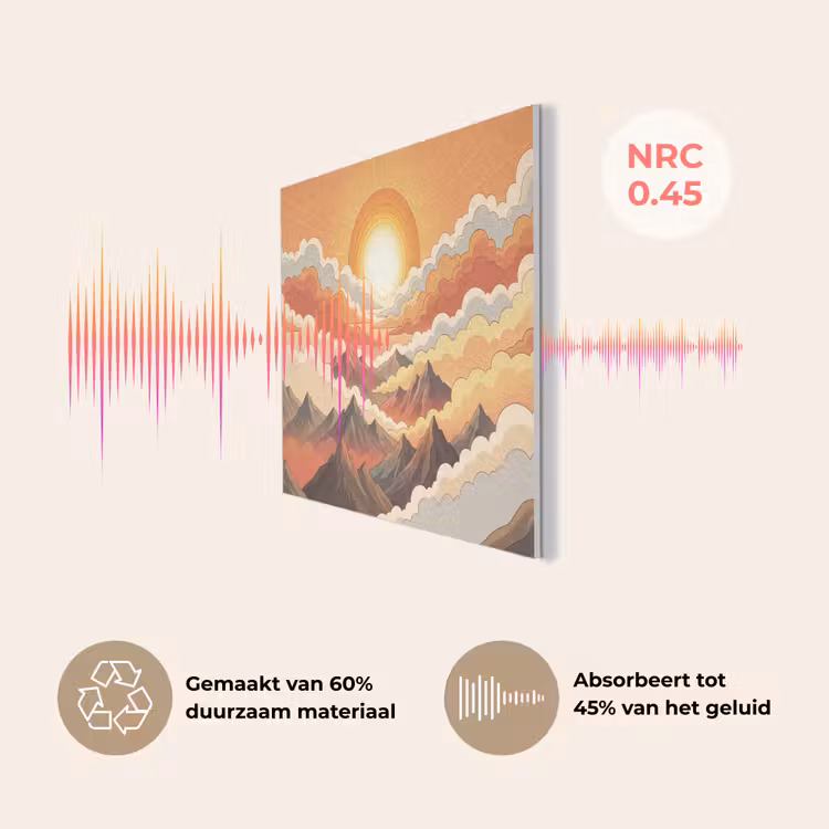 Bergen - Wolken - Natuur - Zonsopgang - Oranje PET vilt klein -USP_NL