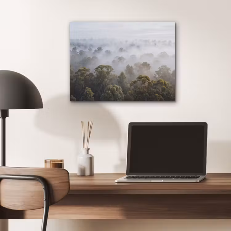 Natuur - Mist - Bos - Ochtend - Goud PET vilt klein -sfeer5