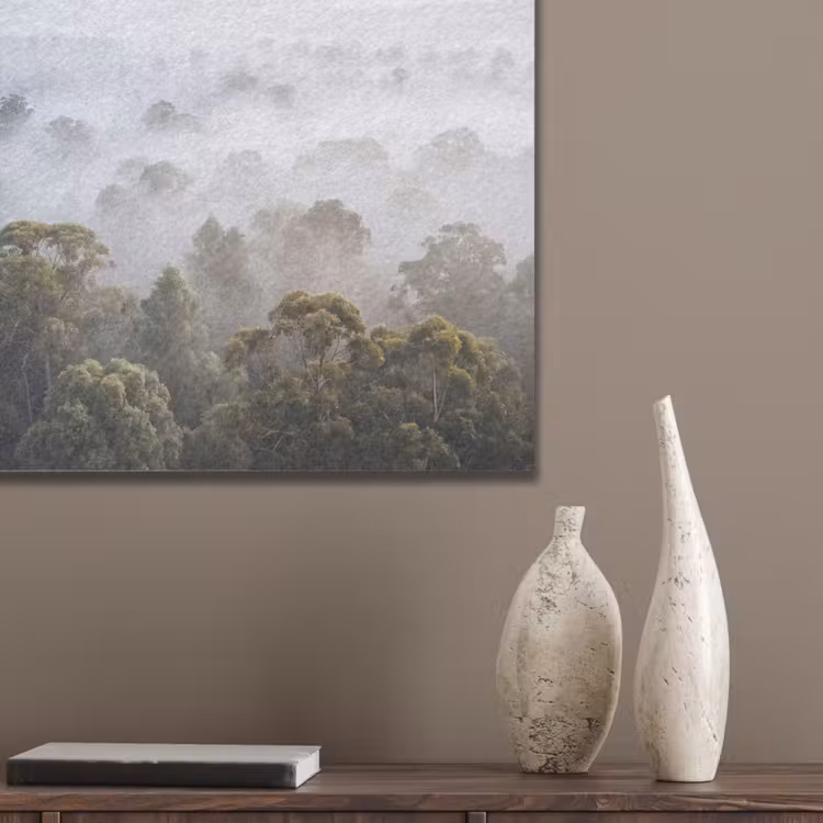 Natuur - Mist - Bos - Ochtend - Goud PET vilt klein -sfeer6_closeup