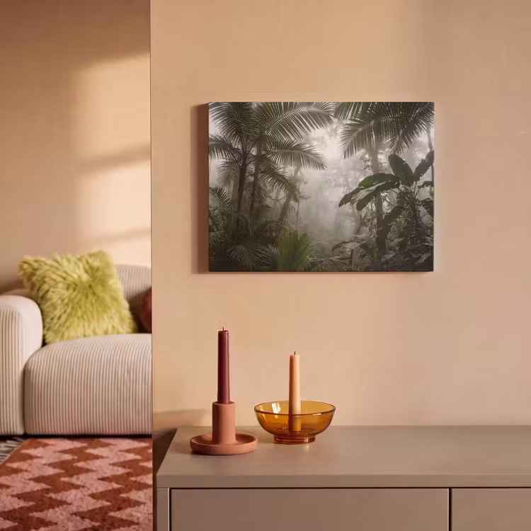 Natuur - Jungle - Mist - Groen - Bladeren PET vilt klein -sfeer1