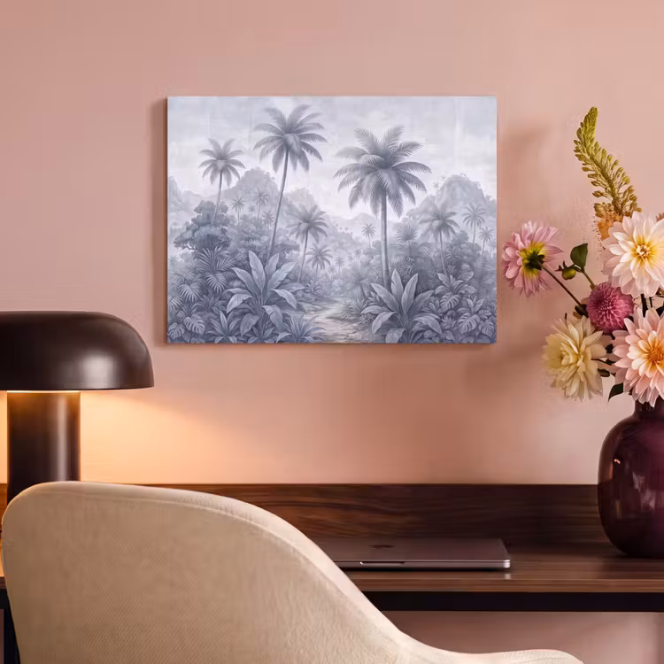 Natuur - Boom - Tropisch - Landschap - Blauw PET vilt klein -sfeer3