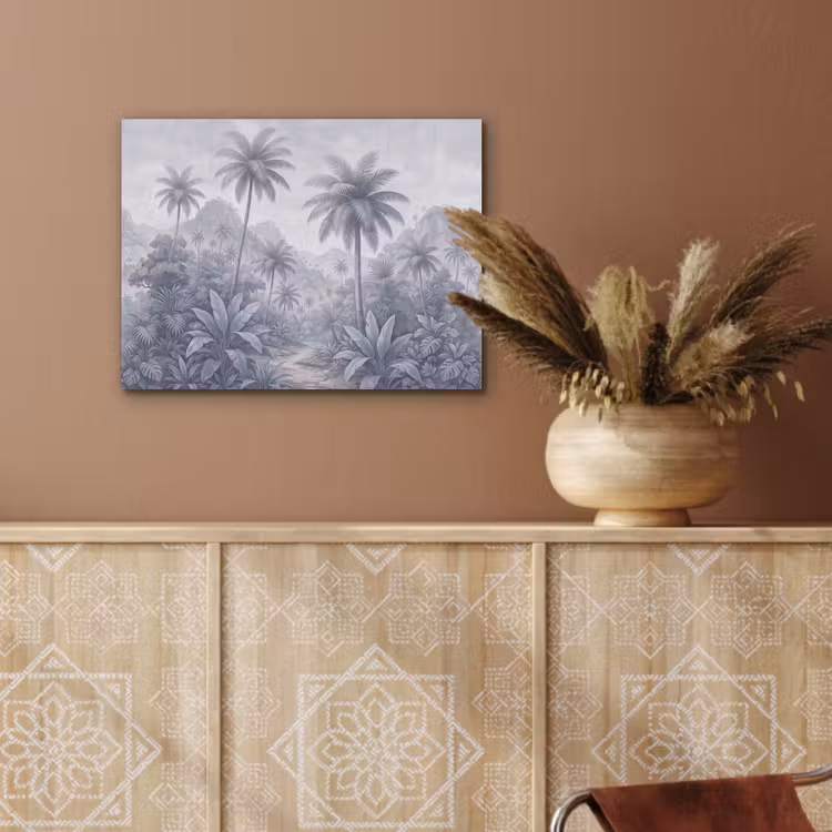 Natuur - Boom - Tropisch - Landschap - Blauw PET vilt klein -sfeer4