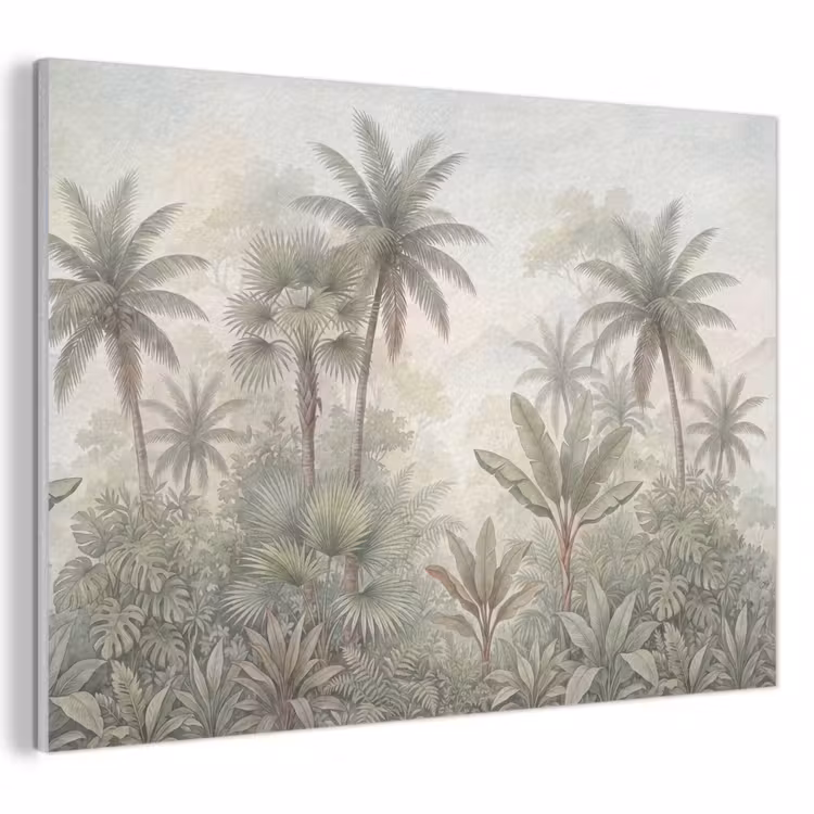 Natuur - Tropisch bos - Landschap - Aquarel - Groen PET vilt klein -3d