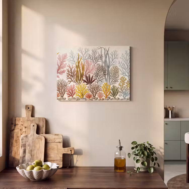 Natuur - Onderwater - Botanisch - Vintage - Kleurrijk PET vilt klein -sfeer2
