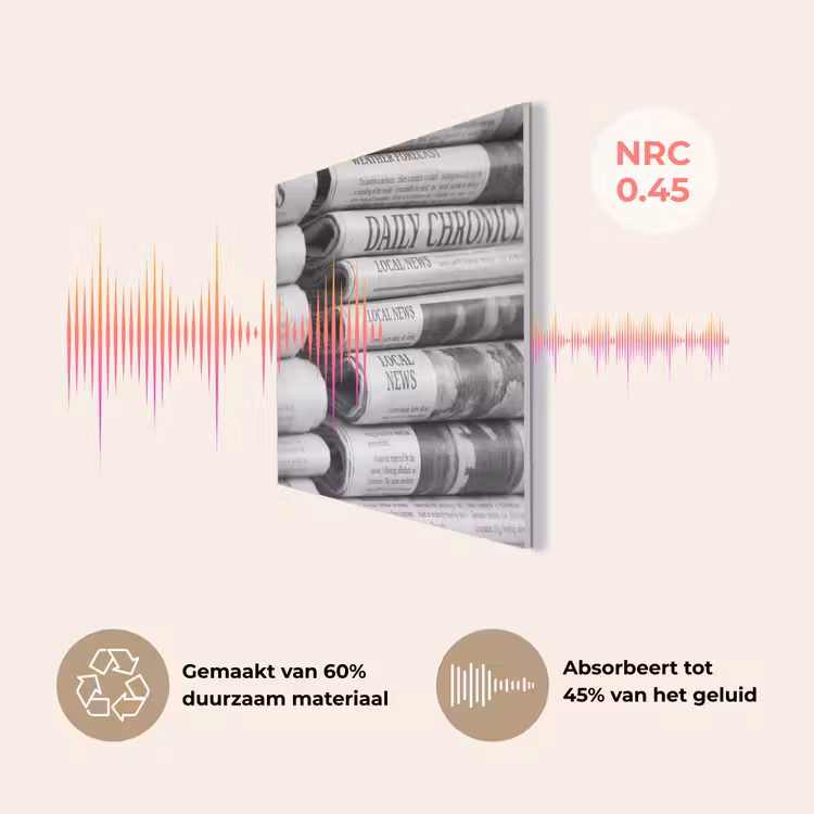 Krant - Stapel - Nieuws - Zwart-wit - Media PET vilt klein -USP_NL