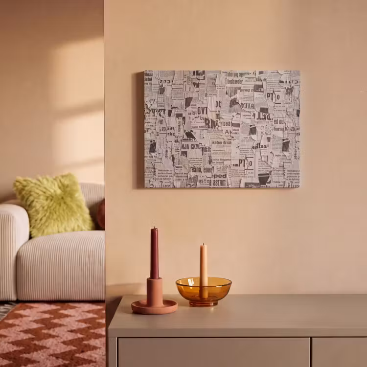 Krant - Gescheurd - Textuur - Abstract - Zwart-wit PET vilt klein -sfeer1
