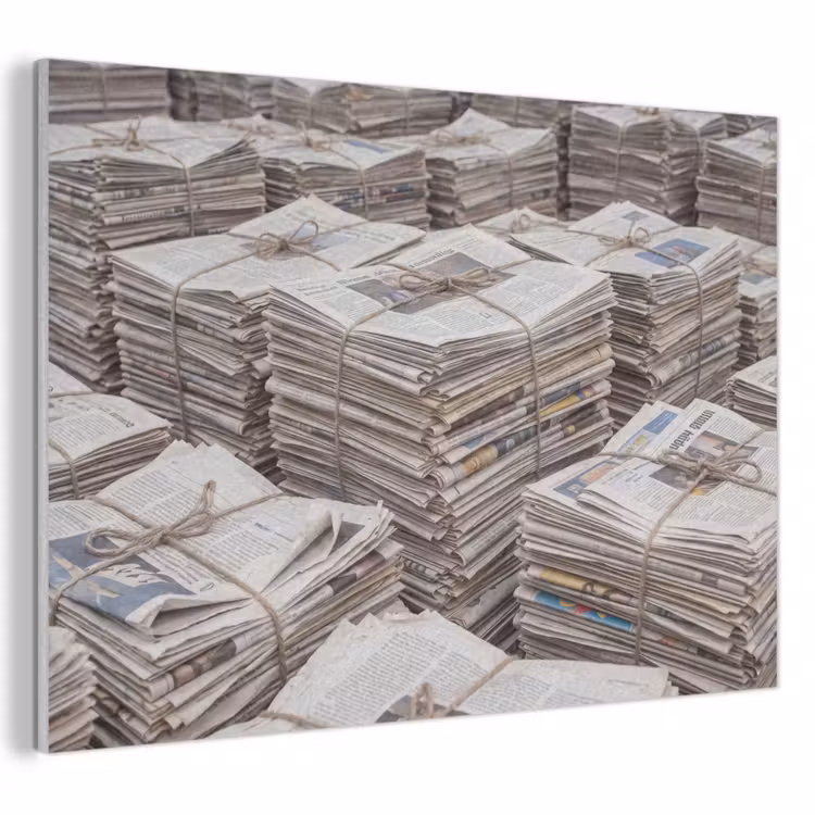 Kranten - Stapels - Touw - Informatie - Vintage PET vilt klein -3d
