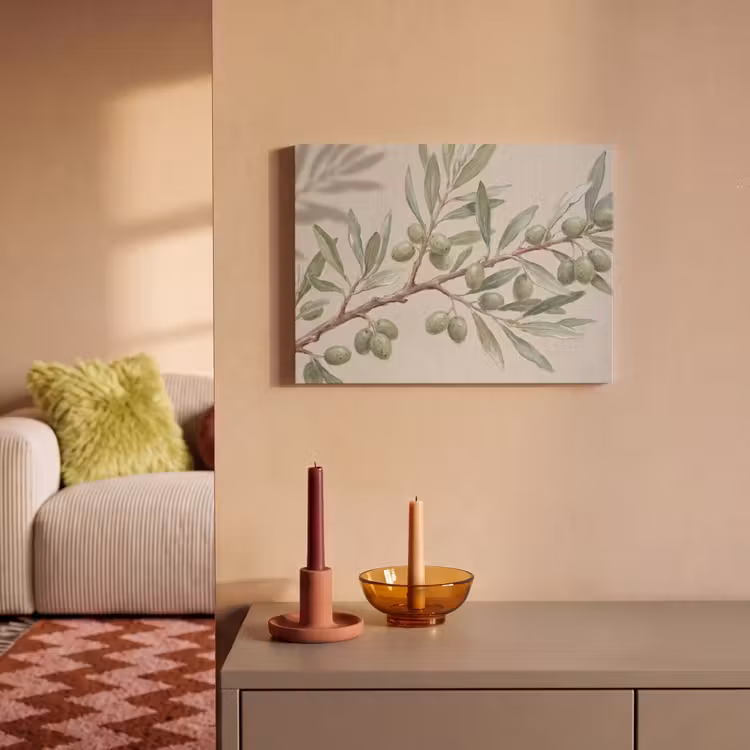 Olijftak - Bladeren - Natuur - Groen - Beige PET vilt klein -sfeer1