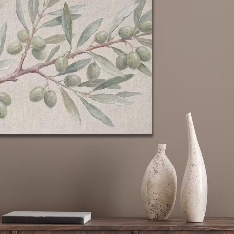 Olijftak - Bladeren - Natuur - Groen - Beige PET vilt klein -sfeer6_closeup