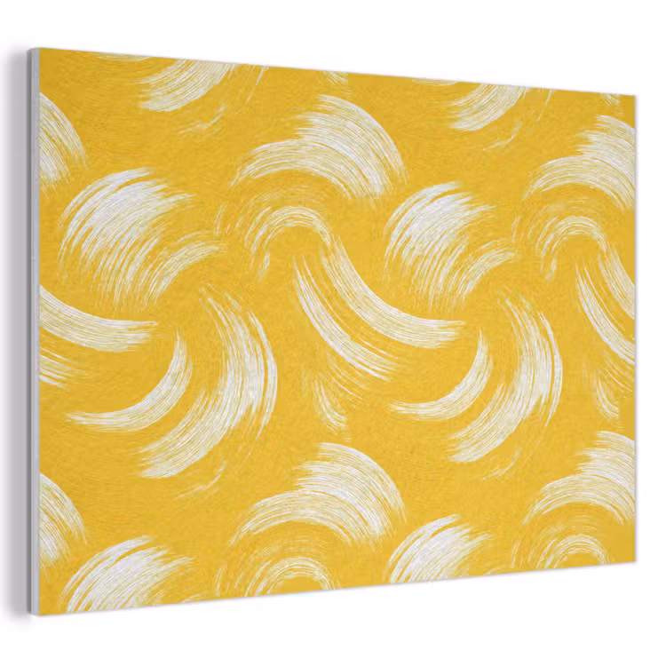 Verfstreken - Abstract - Dynamisch - Geel PET vilt klein 837 -3d