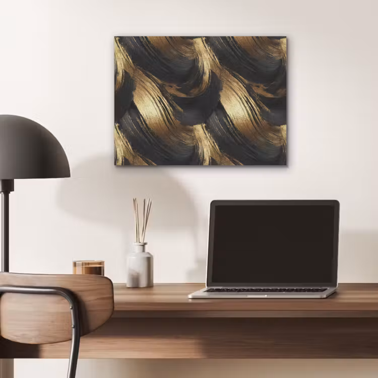 Verfstreken - Abstract - Goud - Zwart PET vilt klein 837 -sfeer5