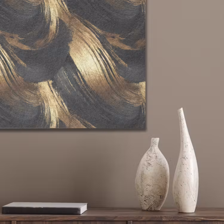 Verfstreken - Abstract - Goud - Zwart PET vilt klein 837 -sfeer6_closeup
