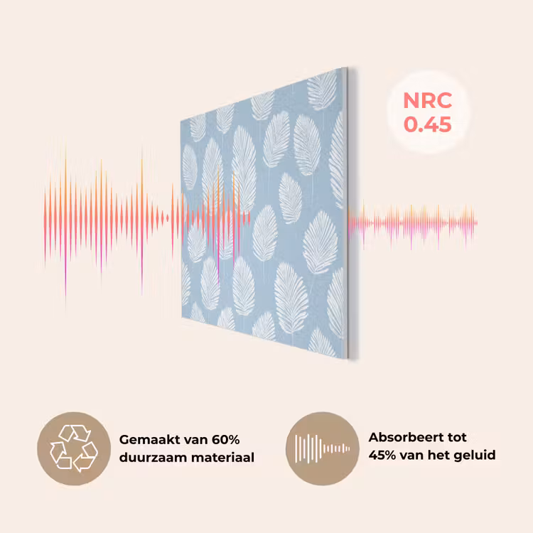 Palmbladeren - Naadloos - Patroon - Pastelblauw PET vilt klein 837 -USP_NL