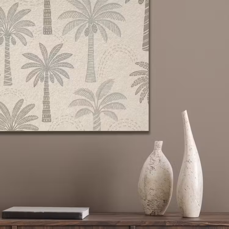 Palmbomen - Patroon - Tropisch - Beige PET vilt klein -sfeer6_closeup