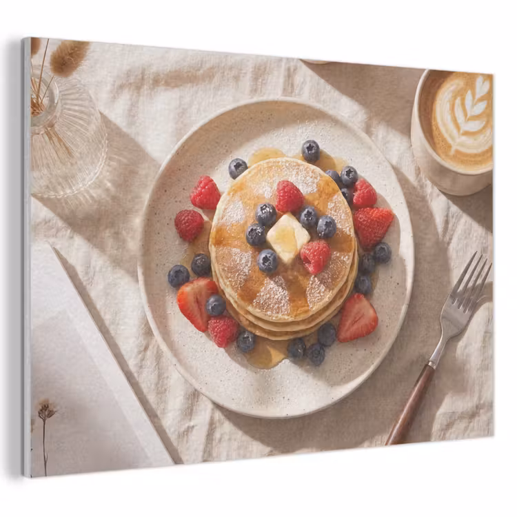 Pannenkoeken - Bessen - Ontbijt - Modern - Beige PET vilt klein -3d