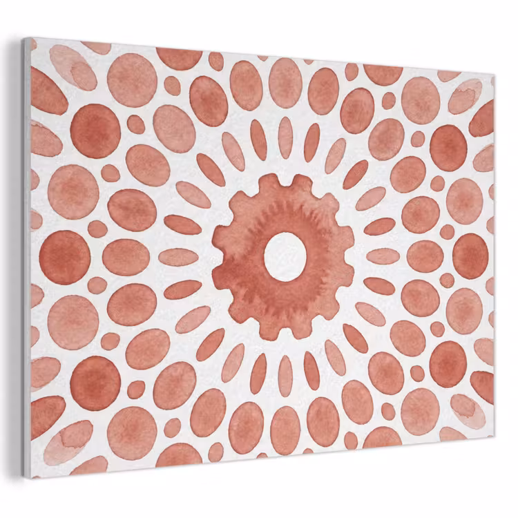 Patroon - Cirkels - Abstract - Modern - Rood PET vilt klein -3d