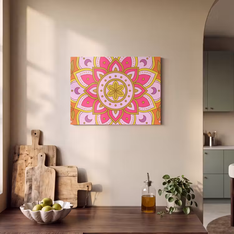 Patroon - Bloemmotief - Decoratie - Abstract - Roze PET vilt klein -sfeer2