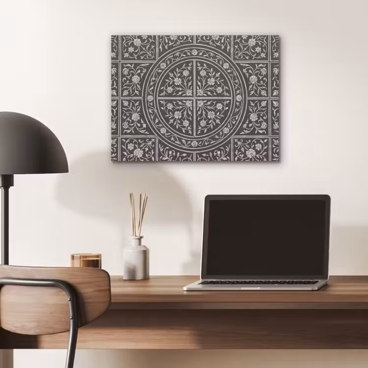 Patroon - Bloemmotief - Decoratie - Klassiek - Zwart PET vilt klein -sfeer5