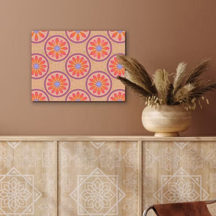 Patroon - Bloemen - Decoratief - Kleurrijk - Modern PET vilt klein -sfeer4