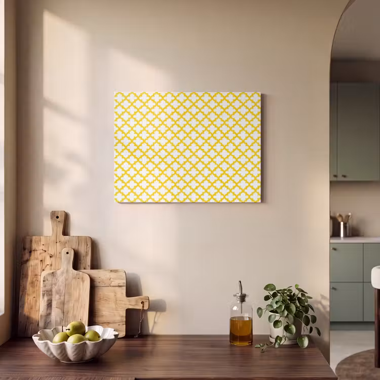 Patroon - Geometrisch - Klassiek - Geel PET vilt klein 837 -sfeer2