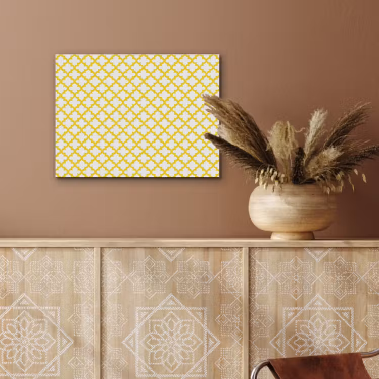 Patroon - Geometrisch - Klassiek - Geel PET vilt klein 837 -sfeer4