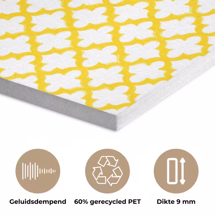 Patroon - Geometrisch - Klassiek - Geel PET vilt klein 837 -closeup_NL