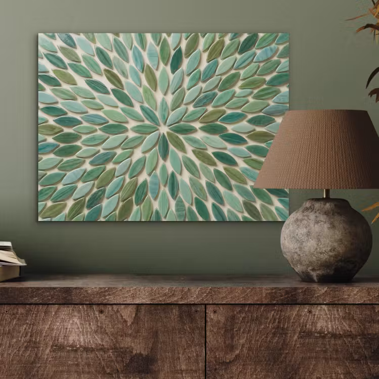 Patroon - Blad - Groen - Abstract PET vilt klein -sfeer2