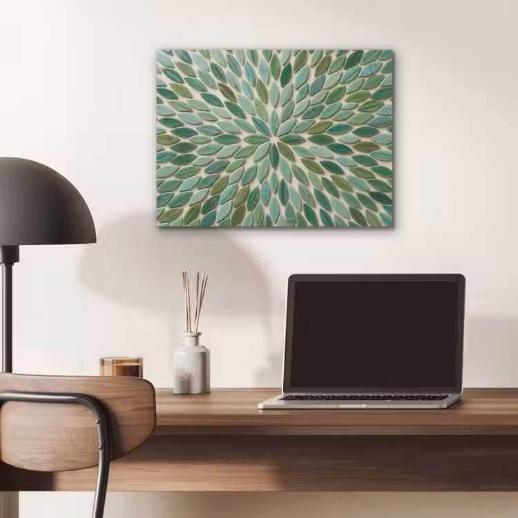 Patroon - Blad - Groen - Abstract PET vilt klein -sfeer5