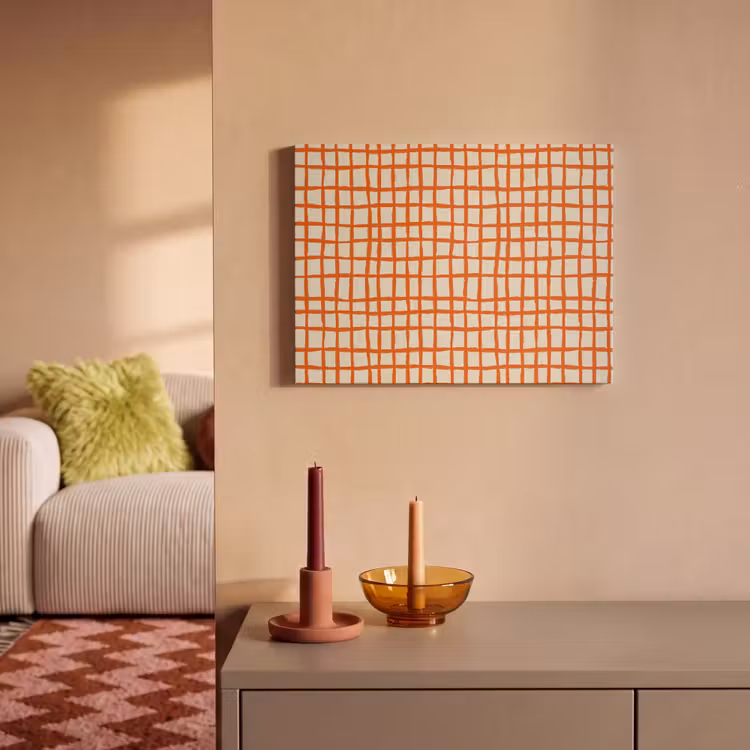 Patroon - Lijnen - Oranje PET vilt klein 837 -sfeer1
