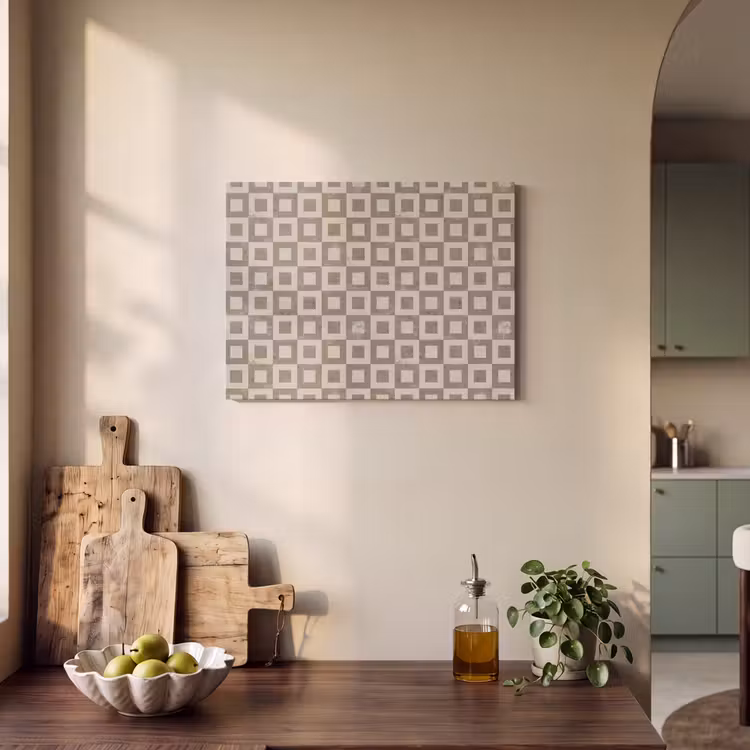 Patroon - Marmer - Beige PET vilt klein 837 -sfeer2