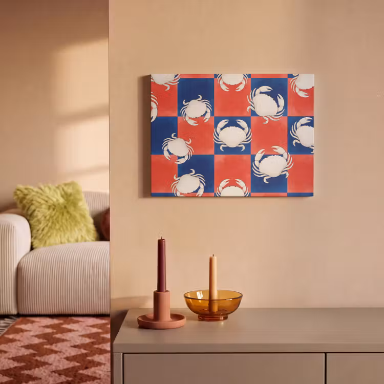 Patroon - Zeeleven - Rood - Blauw - Abstract PET vilt klein -sfeer1