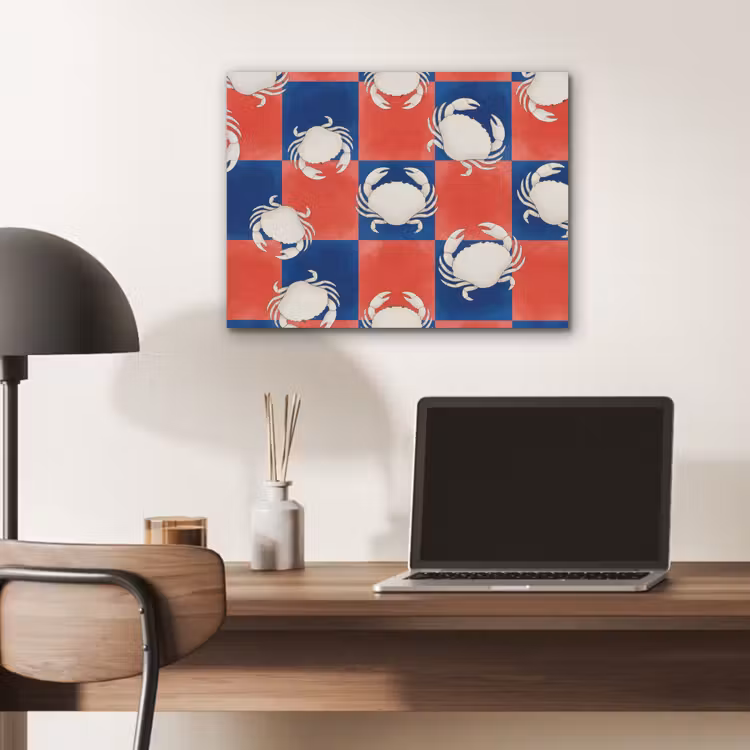 Patroon - Zeeleven - Rood - Blauw - Abstract PET vilt klein -sfeer5