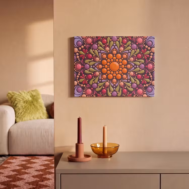 Patroon - Stippen - Abstract - Modern - Kleurrijk PET vilt klein -sfeer1