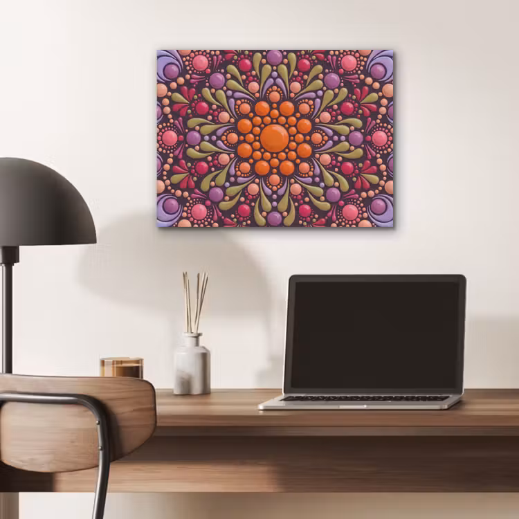 Patroon - Stippen - Abstract - Modern - Kleurrijk PET vilt klein -sfeer5