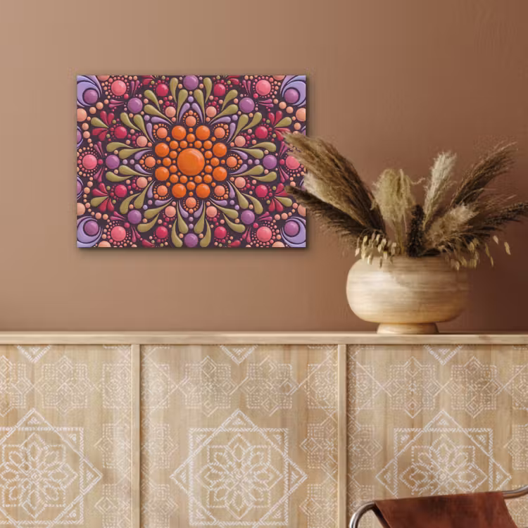 Patroon - Stippen - Abstract - Modern - Kleurrijk PET vilt klein -sfeer4