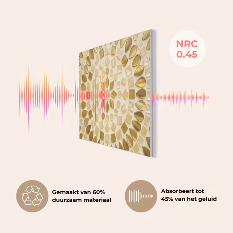 Patroon - Vormen - Mozaïek - Abstract - Goud PET vilt klein -USP_NL
