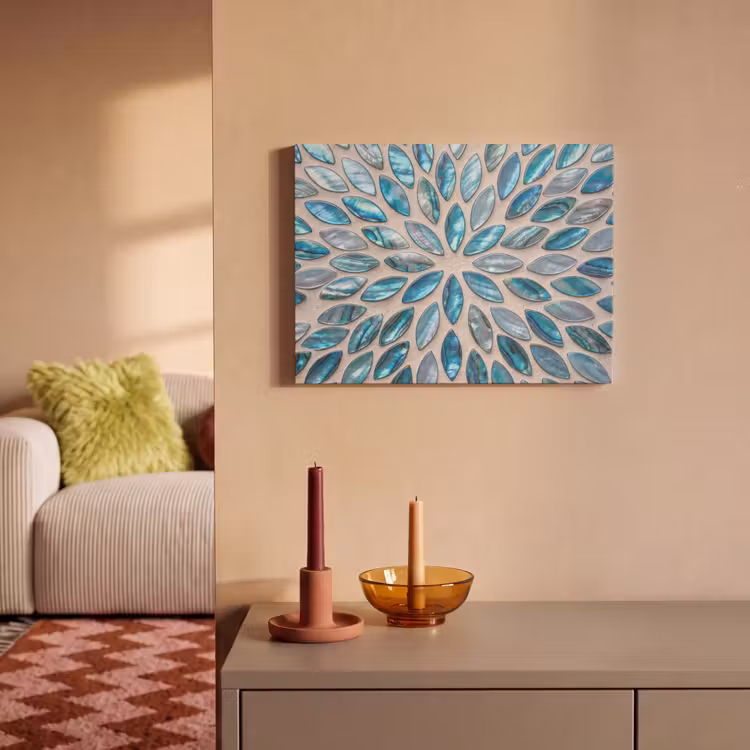 Patroon - Glans - Abstract - Blauw - Decoratie PET vilt klein -sfeer1