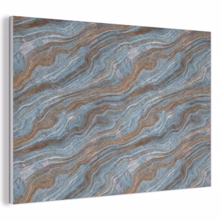Patroon - Steen - Blauw PET vilt klein 837 -3d