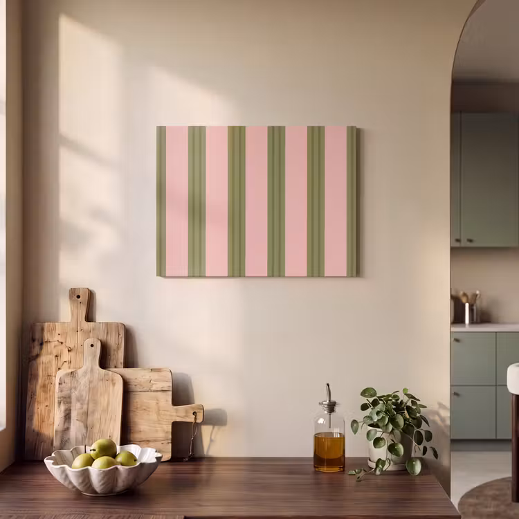 Patroon - Strepen - Abstract - Roze - Groen PET vilt klein -sfeer2