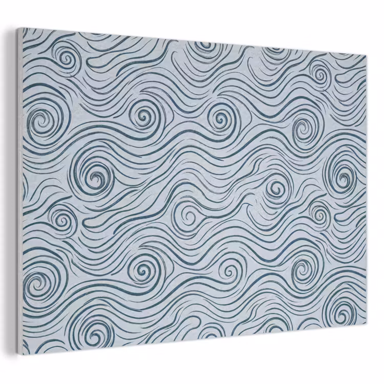Patroon - Golven - Abstract - Modern - Blauw PET vilt klein -3d