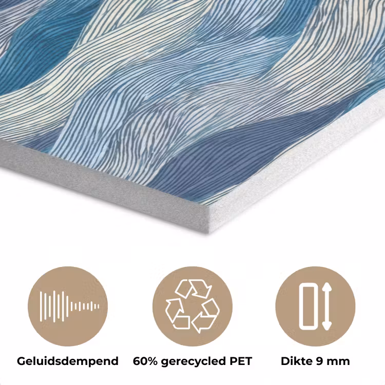 Getekend - Blauw - Wit - Golvend - Streepjes PET vilt klein 837 -closeup_NL