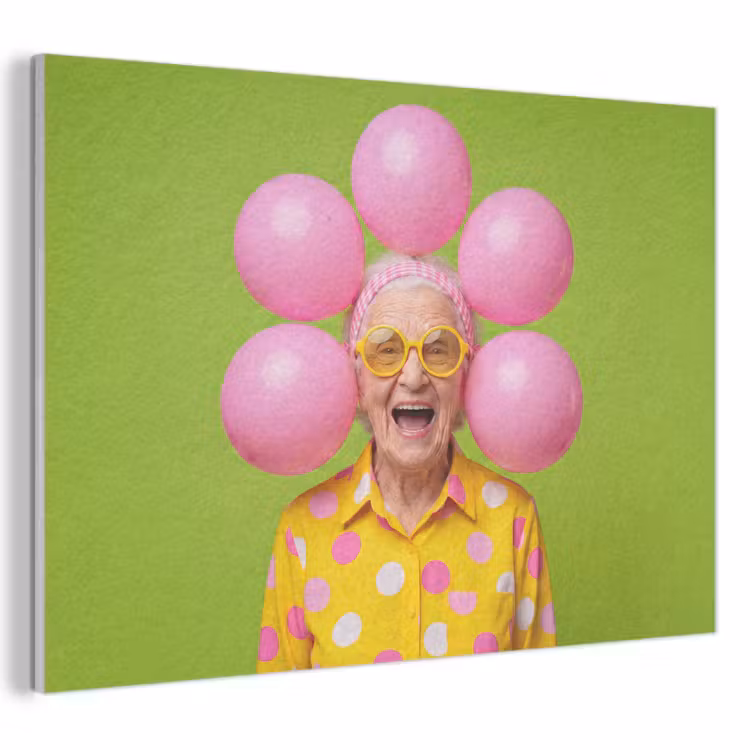 Mens - Ballonnen - Feest - Kleurrijk - Roze PET vilt klein -3d