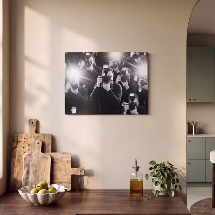 Mensen - Camera - Flitslicht - Zwart-wit - Media PET vilt klein -sfeer2
