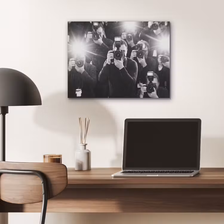 Mensen - Camera - Flitslicht - Zwart-wit - Media PET vilt klein -sfeer5