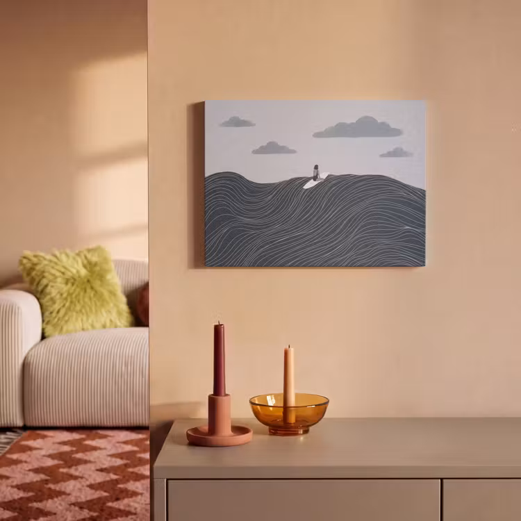 Persoon - Surfen - Oceaan - Natuur - Modern PET vilt klein -sfeer1