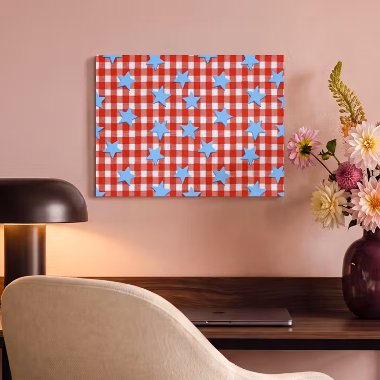 Ruit - Sterren - Rood PET vilt klein 837 -sfeer3