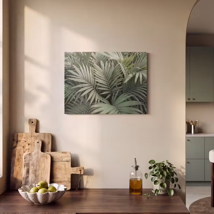 Plant - Palmbladeren - Natuur - Groen PET vilt klein -sfeer2