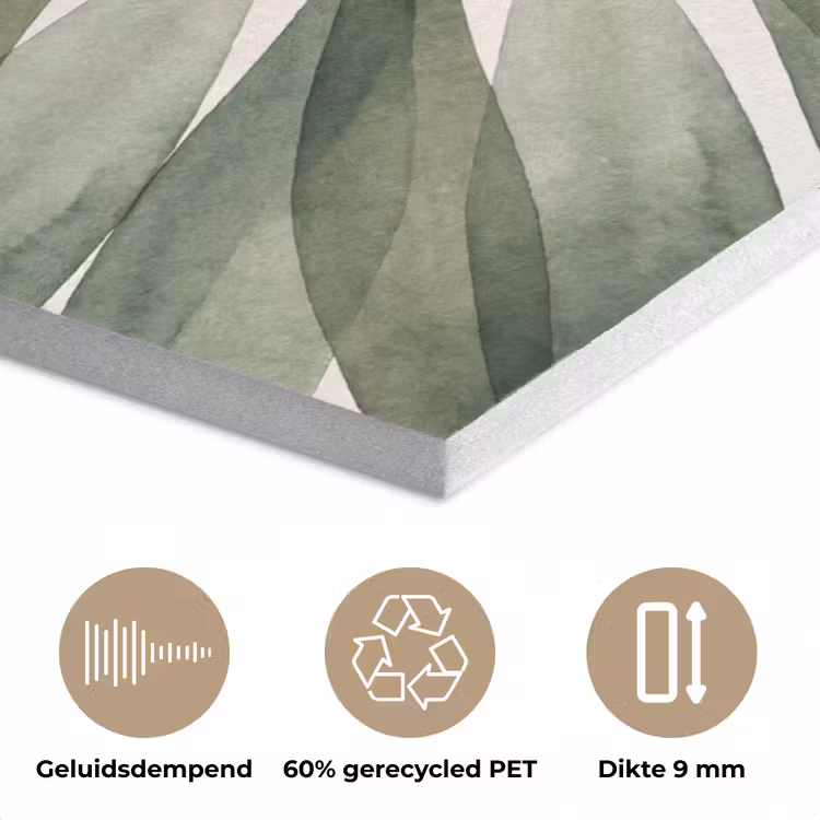 Planten - Abstract - Waterverf - Groen - Natuur PET vilt klein -closeup_NL